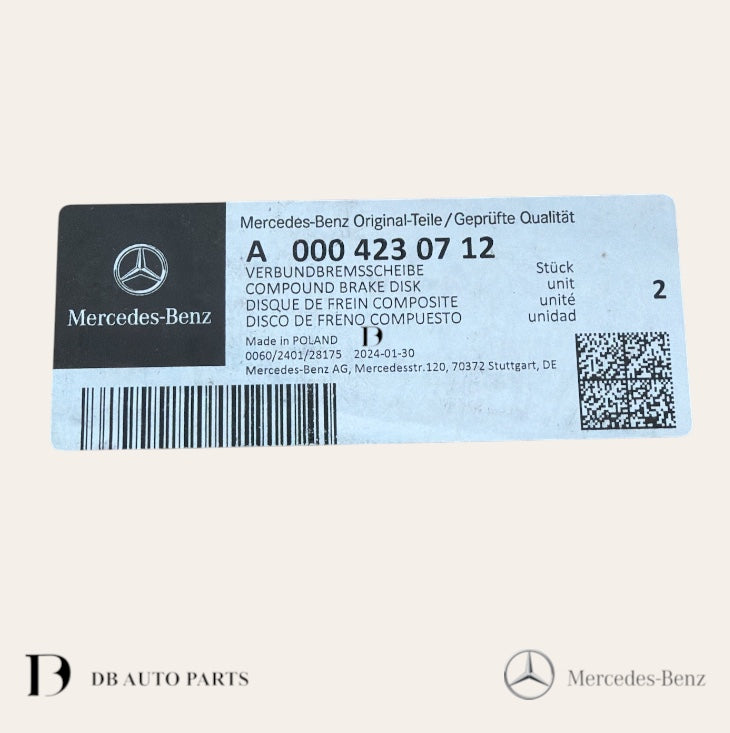Mercedes Benz Genuine Original Rear Brake Disc Set 2 pcs E-Class W213 E350 (0004230712)