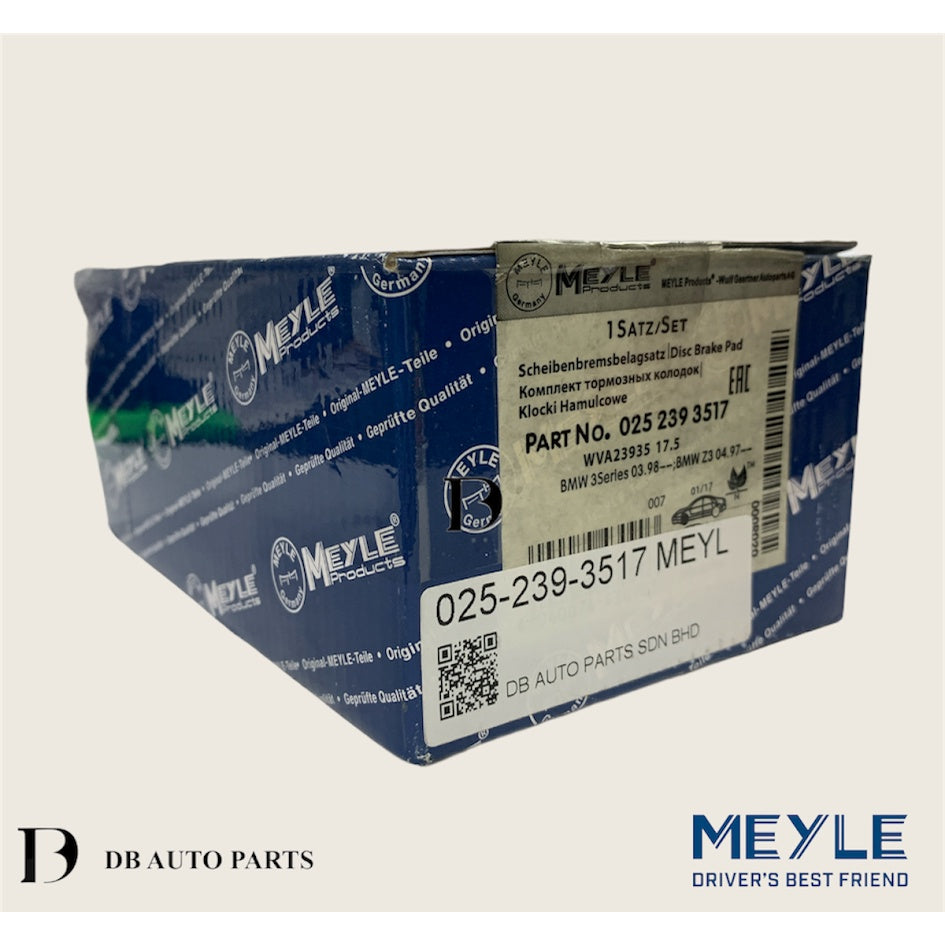 MEYLE BMW E90 E87 FRONT BRAKE PADS (34112288849)(34112288851)(34116769763)(34116769951)(34116769951)(0252393517)
