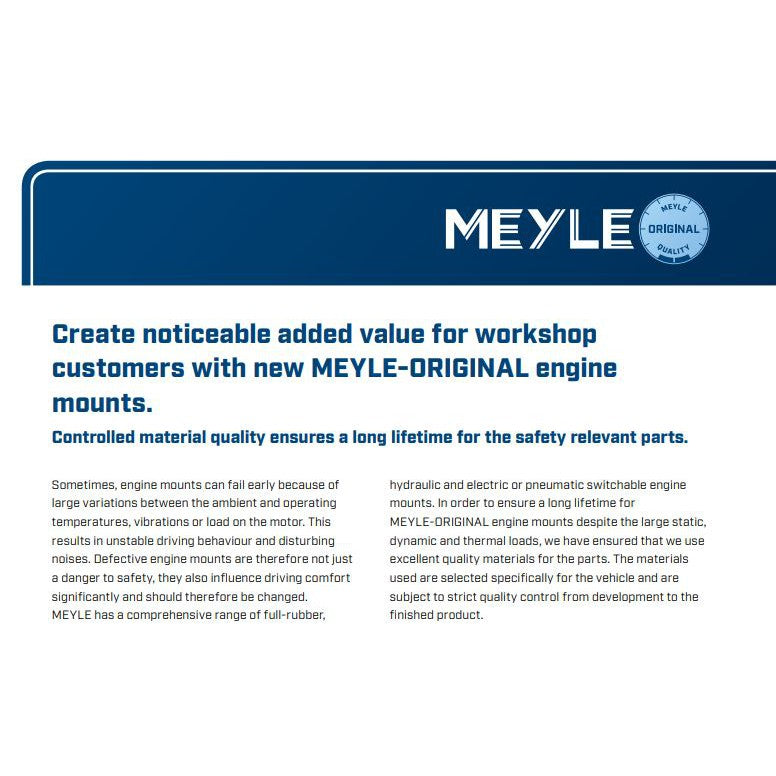 MEYLE VOLKSWAGEN AUDI ENGINE MOUNTING LEFT HAND (1001990153)(3C0199555R)