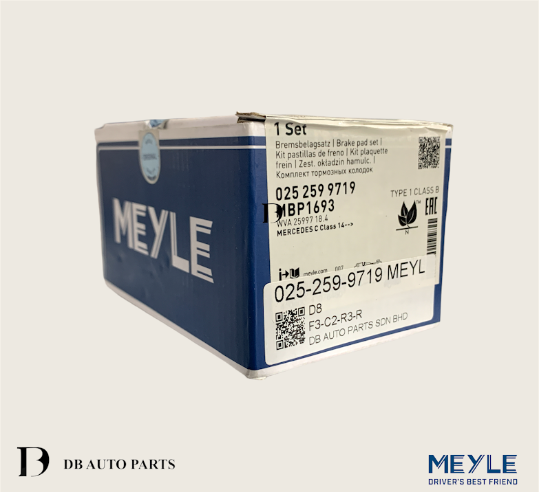 MEYLE MERCEDES BENZ C-CLASS W205 C200 C250 FRONT BRAKE PADS  (2599701)(0084201720)(0252599719)