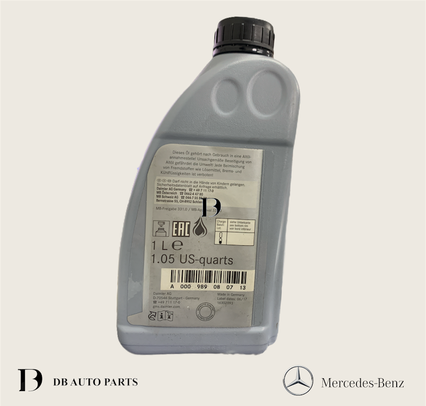 ORIGINAL MERCEDES BENZ DOT 4 BRAKE FLUID / BRAKE OIL 1L FOR ALL PURPOSE (YELLOW)(0009890807)(A0009890807)(95002400)(83132405977)