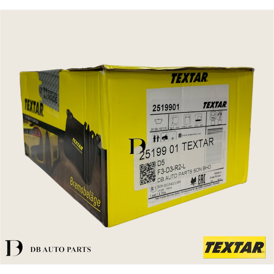 TEXTAR BMW F20 F21 F30 FRONT BRAKE PAD (34112464194)(34114073936)(34116798978)(34116854126)(34116856193)(2519901)