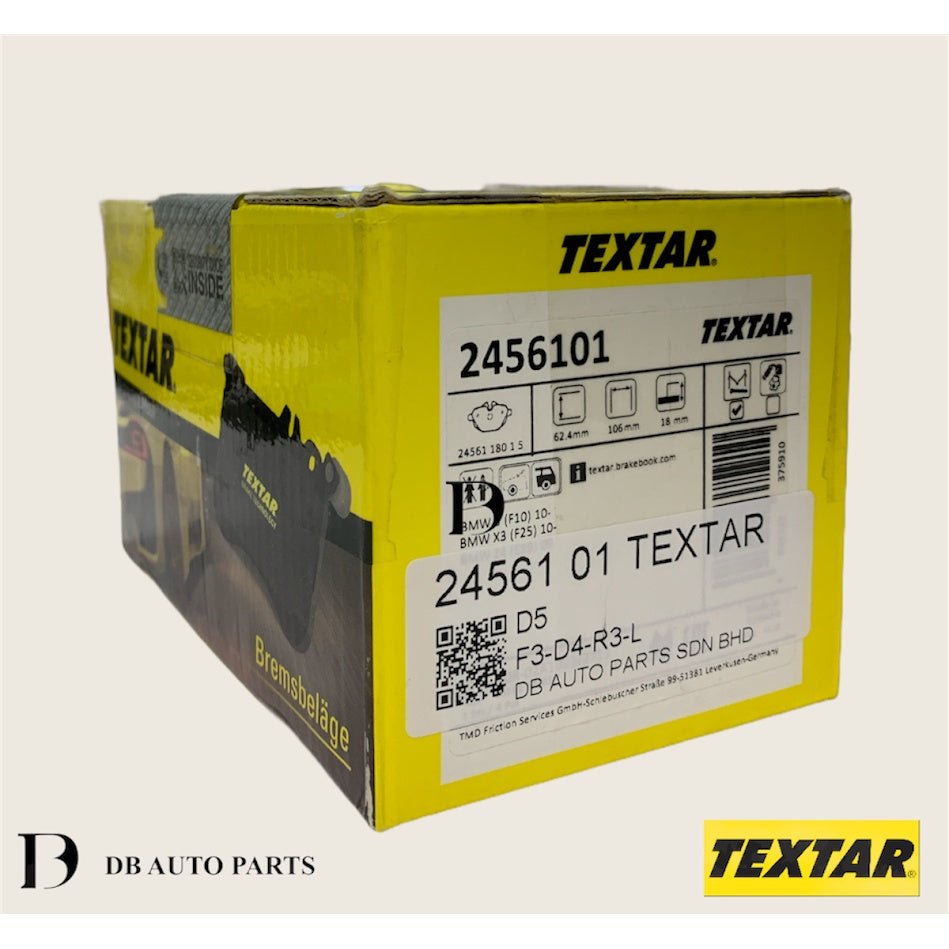 TEXTAR BMW F10 F25 X3 REAR BRAKE PAD (34216798193)(34216870558)(34216870565)(34216885451)(34216885452)(2456101)