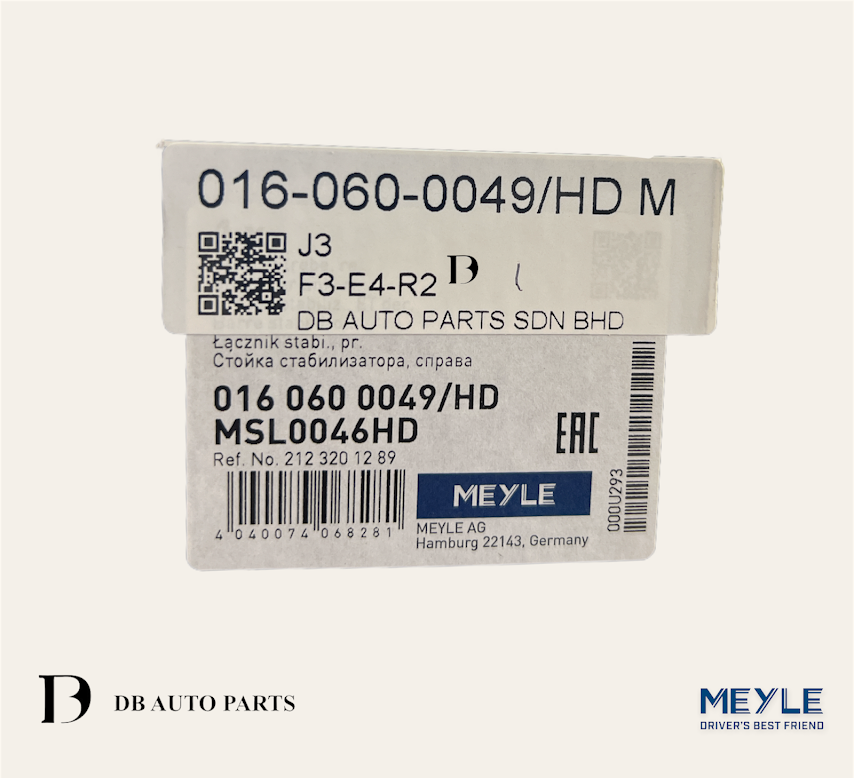 MEYLE HD MERCEDES BENZ E-CLASS W212 E200 E250 FRONT RIGHT STABILIZER/TORSION BAR/ABSORBER LINK (0160600049)(2123201289)