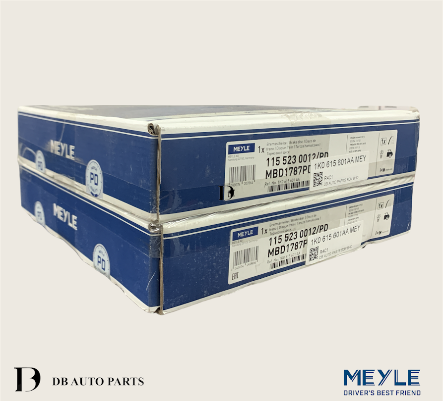 MEYLE AUDI A1 A3 TT VOLKSWAGEN BEETLE CADDY GOLF JETTA PASSAT REAR BRAKE DISC SET/2PCS 	(1155230012)(6R0615601B)