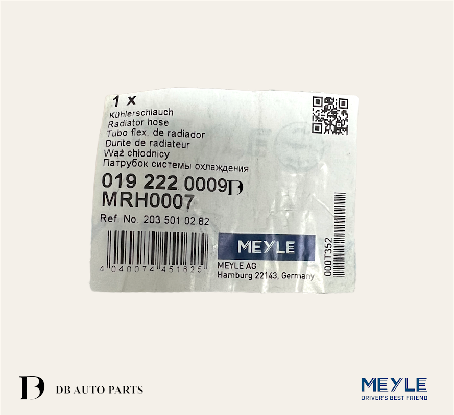 MEYLE MERCEDES BENZ C-CLASS C240 C320 W203 M112  RADIATOR BOTTOM / LOWER HOSE	(0192220009)(2035010282)