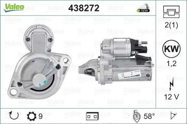 VALEO BMW E90 318i 325i E60 523i 525i F10 520i STARTER MOTOR  (438272)(12412354701)(MS813)