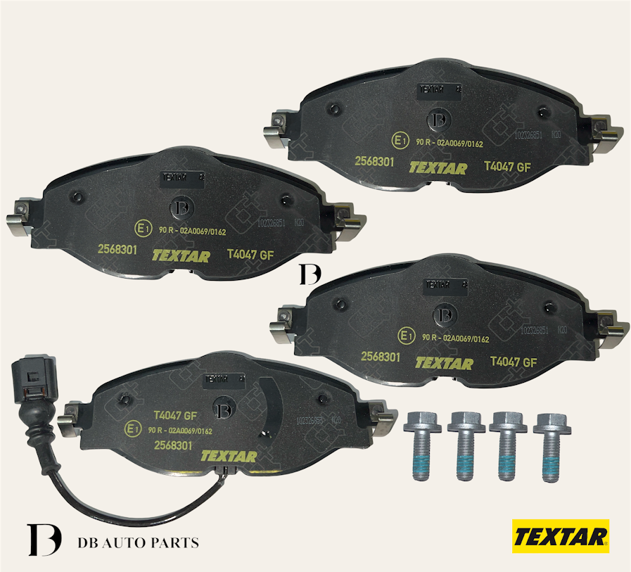 TEXTAR VOLKSWAGEN MK7 GOLF PASSAT TIGUAN AUDI A3 Q2 TT FRONT BRAKE PADS W/ BRAKE SENSOR (2568301)(5Q0698151F)