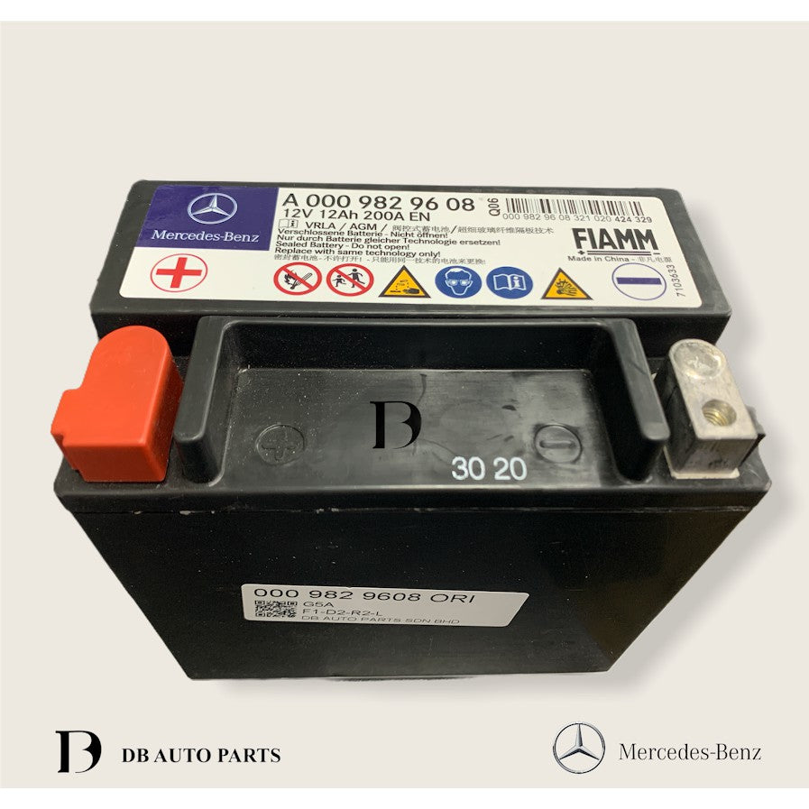 ORIGINAL MERCEDES BENZ W169 W176 W245 W242 W204 W211 AUXILIARY BATTERY / BACK UP BATTERY (0009829608)