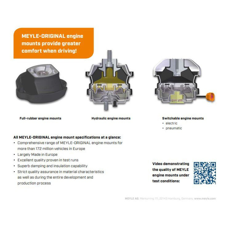 MEYLE VOLKSWAGEN AUDI ENGINE MOUNTING LEFT HAND (1001990153)(3C0199555R)